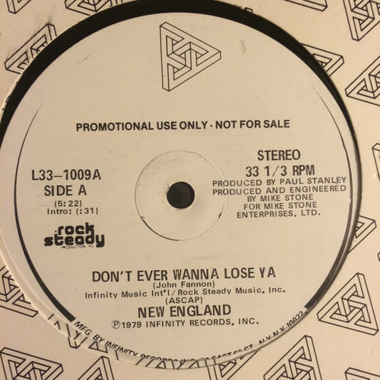 New England : Don't Ever Wanna Lose Ya / Nothing To Fear (12", Single, Promo)