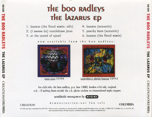 The Boo Radleys : The Lazarus EP (CD, EP, Promo)