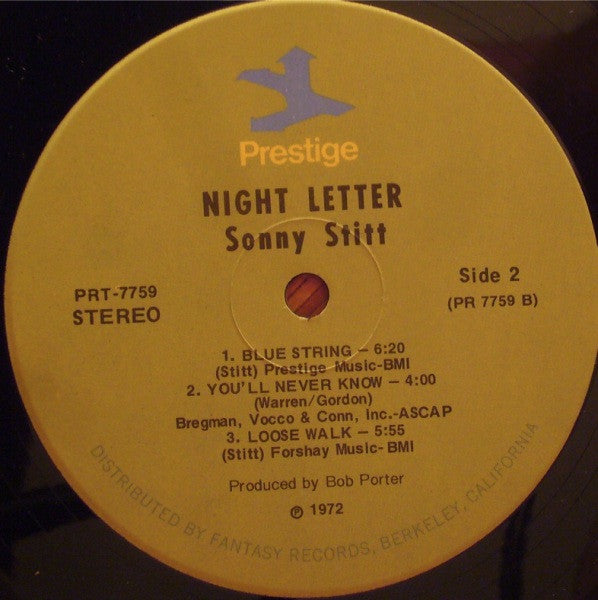 Sonny Stitt : Night Letter (LP, Album, RE)