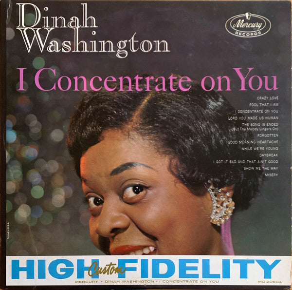 Dinah Washington : I Concentrate On You (LP, Album, Mono)