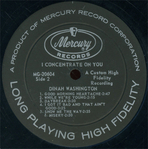 Dinah Washington : I Concentrate On You (LP, Album, Mono)