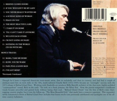 Charlie Rich : Behind Closed Doors (CD, Album, RE, RM)
