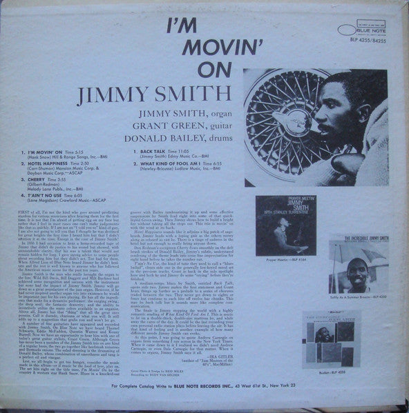 Jimmy Smith : I'm Movin' On (LP, RE)