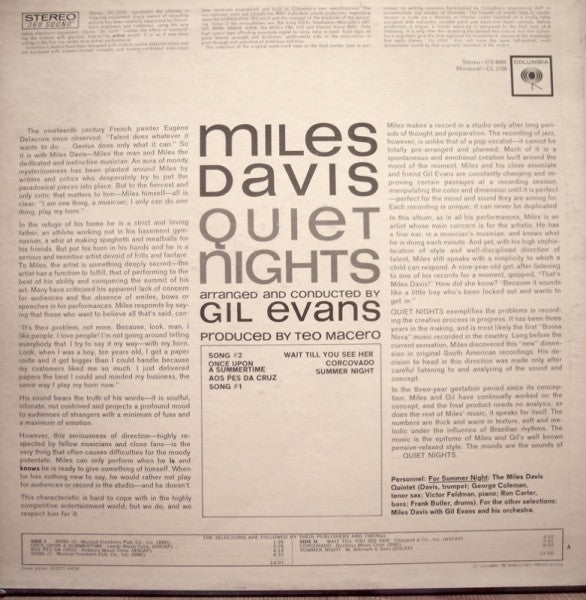 Miles Davis : Quiet Nights (LP, Album)