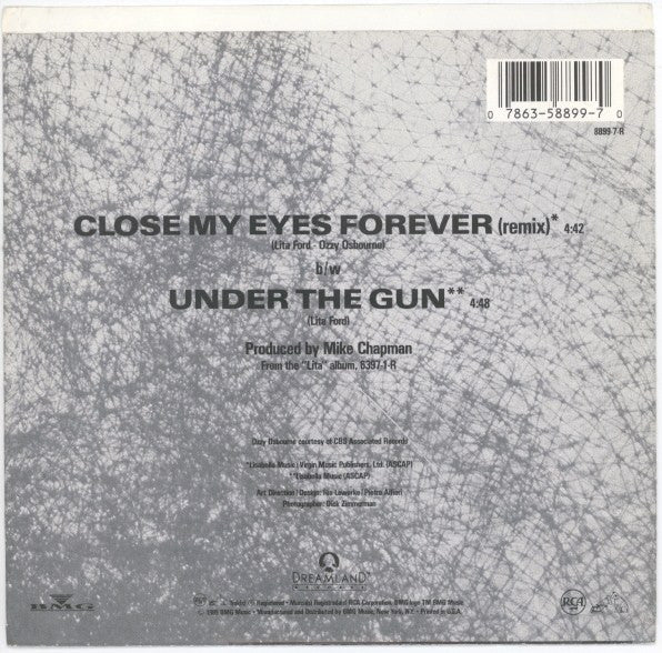 Lita Ford Duet With Ozzy Osbourne : Close My Eyes Forever (Remix) (7", Single, Promo)