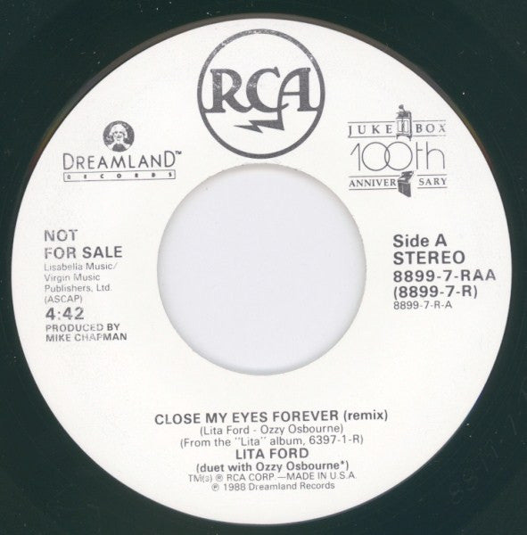 Lita Ford Duet With Ozzy Osbourne : Close My Eyes Forever (Remix) (7", Single, Promo)