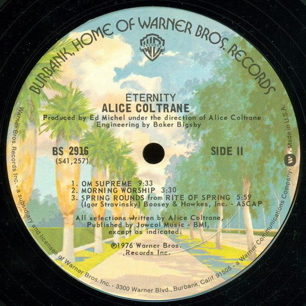 Alice Coltrane : Eternity (LP, Album, San)