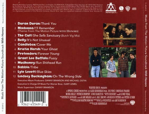 Various : With Honors (Music From The Motion Picture Soundtrack) (CD, Comp)