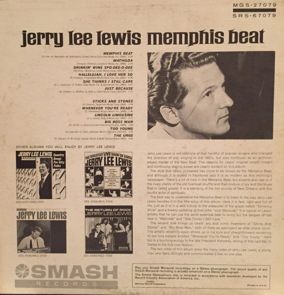 Jerry Lee Lewis : Memphis Beat (LP, Album, Mono)