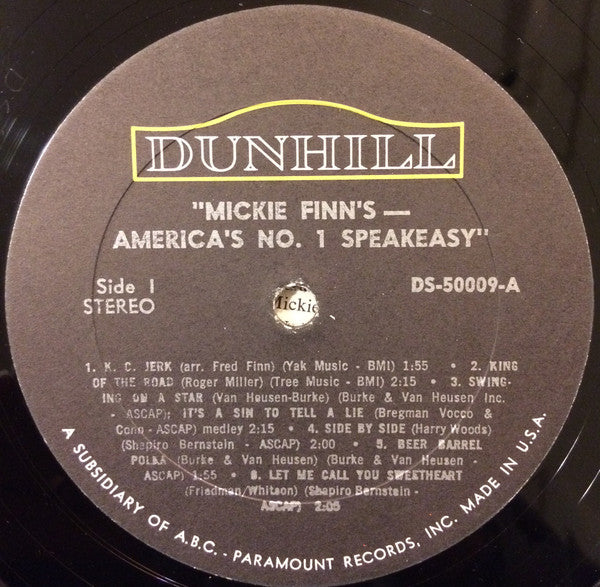 Fred E. Finn And The Entire Mickie Finn's Television Cast : Mickie Finn's - America's No. 1 Speakeasy (LP)