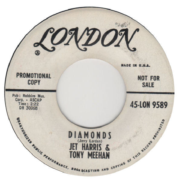 Jet Harris And Tony Meehan : Diamonds (7", Single, Promo)