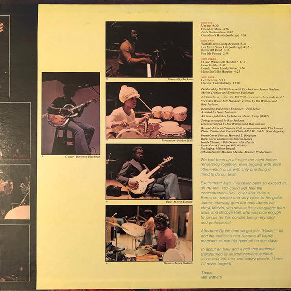 Bill Withers : Bill Withers Live At Carnegie Hall (2xLP, Album, Gat)