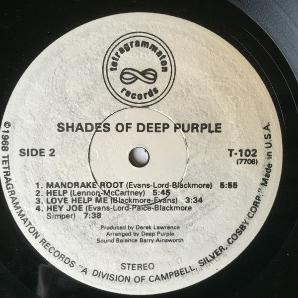 Deep Purple : Shades Of Deep Purple (LP, Album, RE)