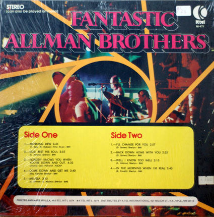 The Allman Brothers Band : Fantastic  Allman Brothers (LP, Album, Comp)