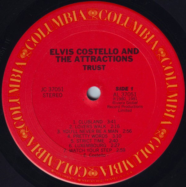 Elvis Costello & The Attractions : Trust (LP, Album, San)