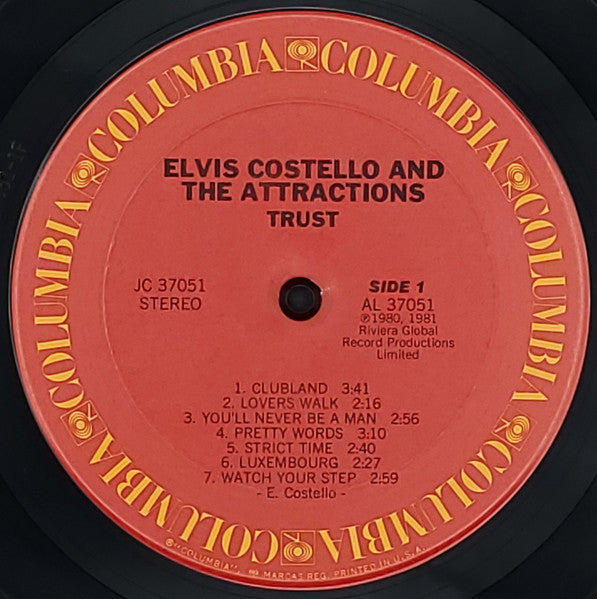 Elvis Costello & The Attractions : Trust (LP, Album, San)