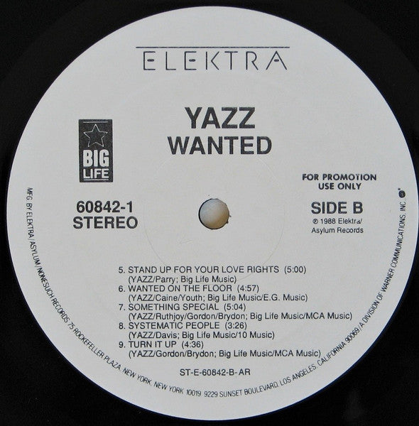 Yazz : Wanted (LP, Album, Promo, All)