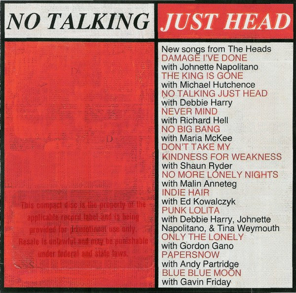 The Heads : No Talking Just Head (CD, Album)