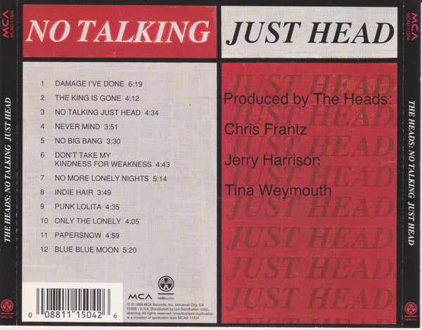 The Heads : No Talking Just Head (CD, Album)