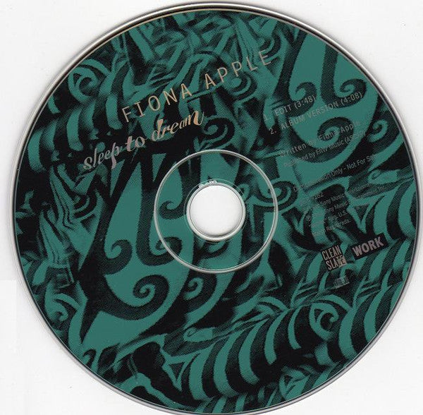 Fiona Apple : Sleep To Dream (CD, Single, Promo)