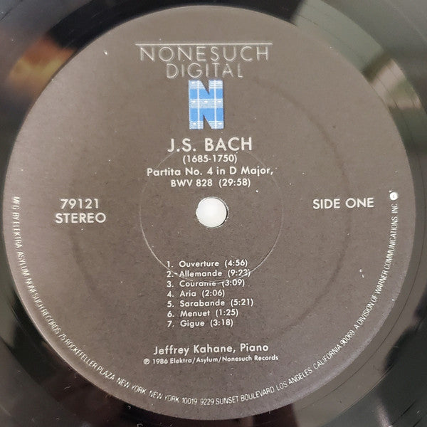 Jeffrey Kahane - Johann Sebastian Bach : Partita No. 4 In D Major / Three-Part Inventions (Sinfonias) (LP, Album)
