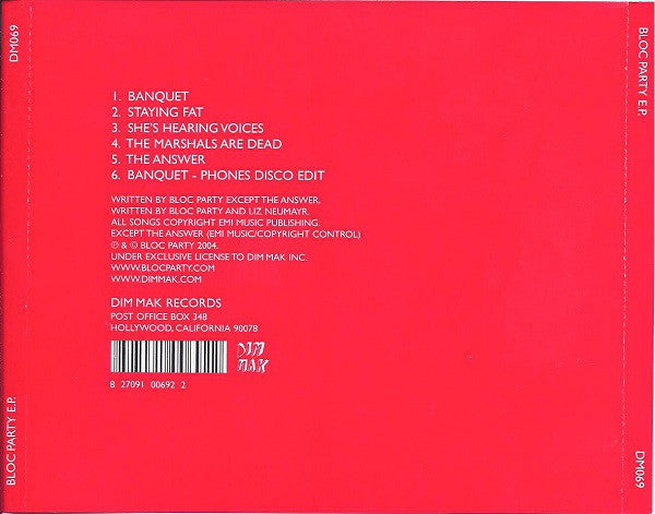 Bloc Party : Bloc Party E.P. (CD, EP)