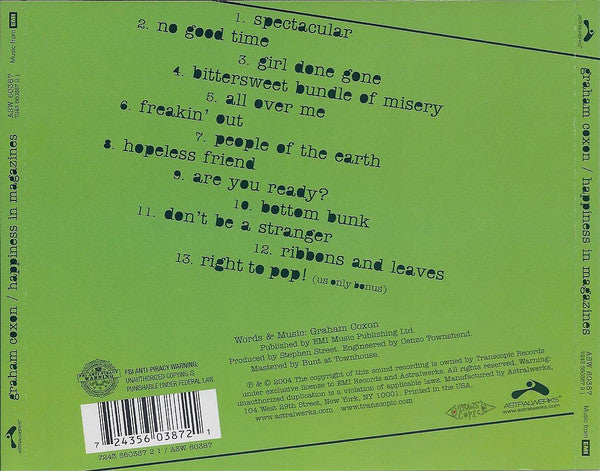 Graham Coxon : Happiness In Magazines (CD, Album)