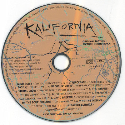 Various : Kalifornia (Original Motion Picture Soundtrack) (CD, Album, Comp)
