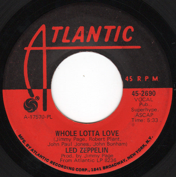 Led Zeppelin : Whole Lotta Love (7", Single, PL )