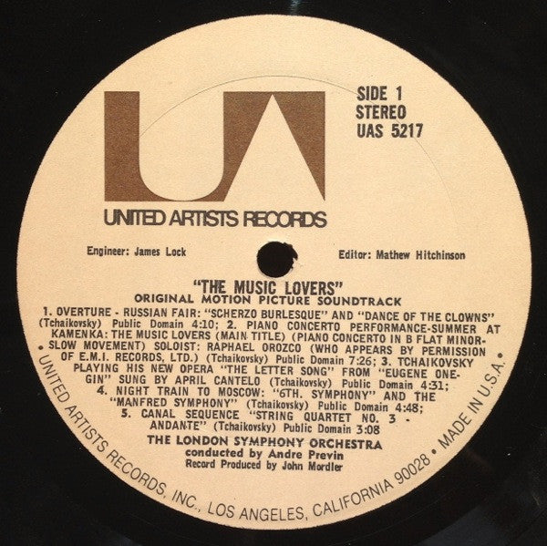 Pyotr Ilyich Tchaikovsky, André Previn, London Symphony Orchestra : The Music Lovers - Original Motion Picture Soundtrack (LP)