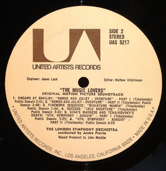 Pyotr Ilyich Tchaikovsky, André Previn, London Symphony Orchestra : The Music Lovers - Original Motion Picture Soundtrack (LP)
