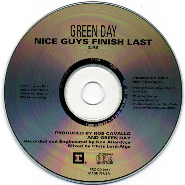 Green Day : Nice Guys Finish Last (CD, Promo)