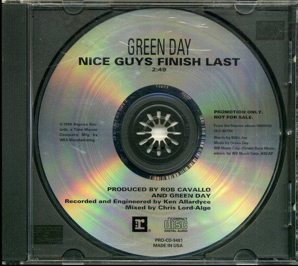 Green Day : Nice Guys Finish Last (CD, Promo)