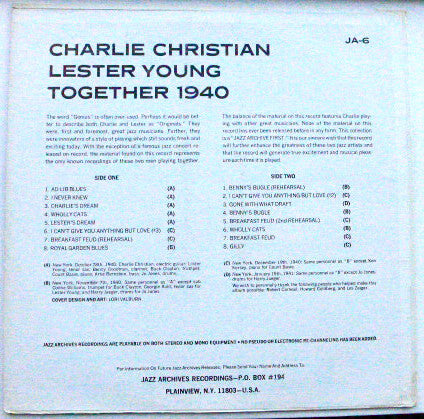 Charlie Christian - Lester Young : Together 1940 (LP, Album)