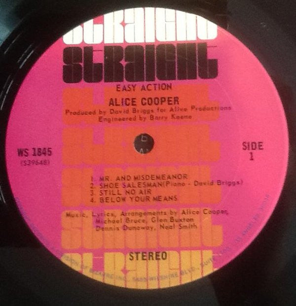 Alice Cooper : Easy Action (LP, Album, Gat)