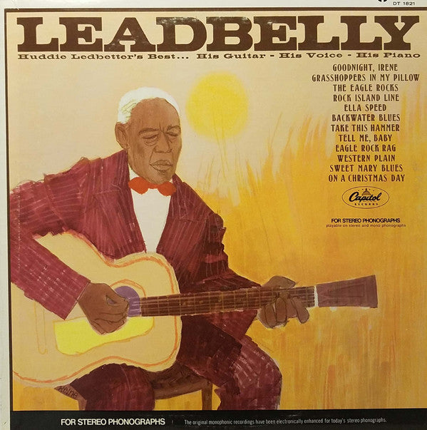 Leadbelly : Huddie Ledbetter's Best... His Guitar - His Voice - His Piano (LP, Comp, RE, Ora)
