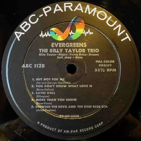 Billy Taylor Trio : Evergreens (LP, Album)
