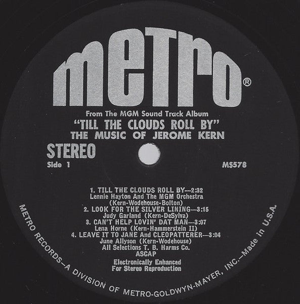 Jerome Kern : The Original MGM Sound Track Album "Till The Clouds Roll By" (LP, Album, RM)