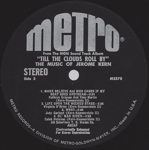 Jerome Kern : The Original MGM Sound Track Album "Till The Clouds Roll By" (LP, Album, RM)