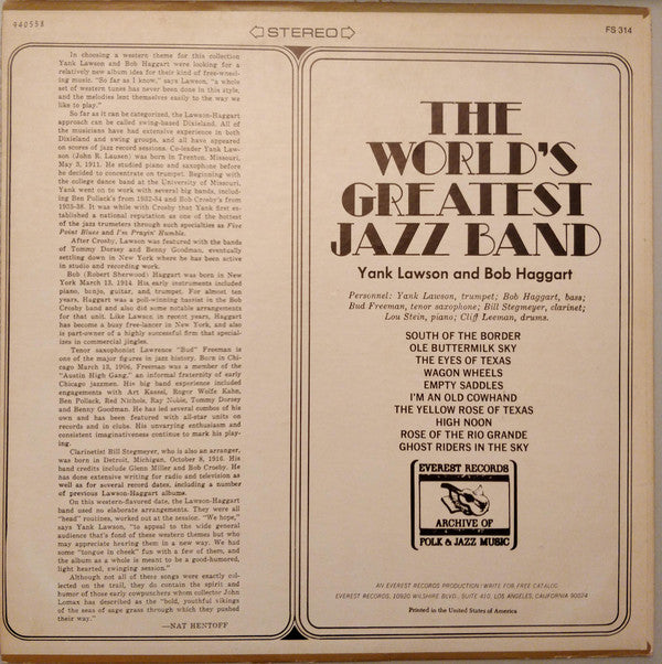 The World's Greatest Jazz Band* : The World's Greatest Jazz Band (LP, Album, RE)