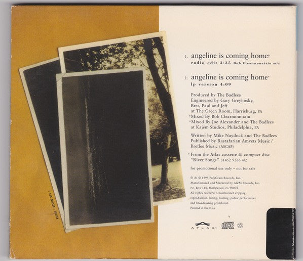 The Badlees : Angeline Is Coming Home (CD, Single, Promo)