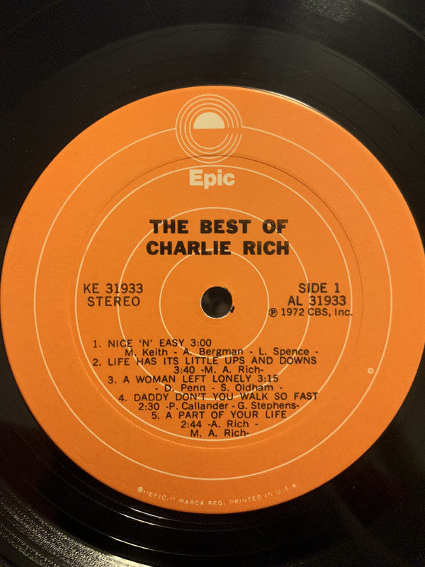 Charlie Rich : The Best Of Charlie Rich (LP, Comp, RE)