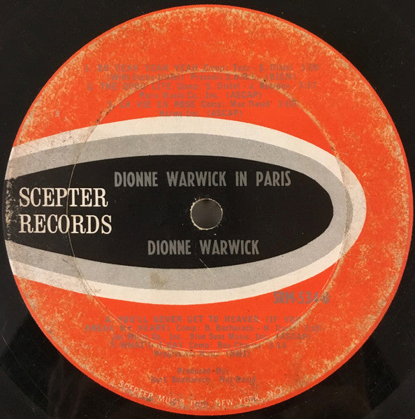 Dionne Warwick : In Paris (LP, Album, Mono)
