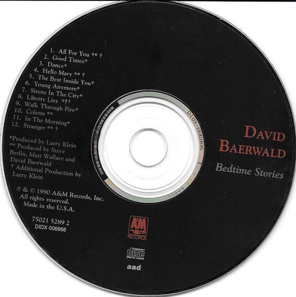 David Baerwald : Bedtime  Stories (CD, Album)