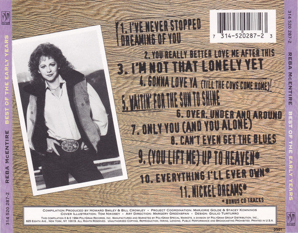 Reba McEntire : Best Of The Early Years (CD, Comp)