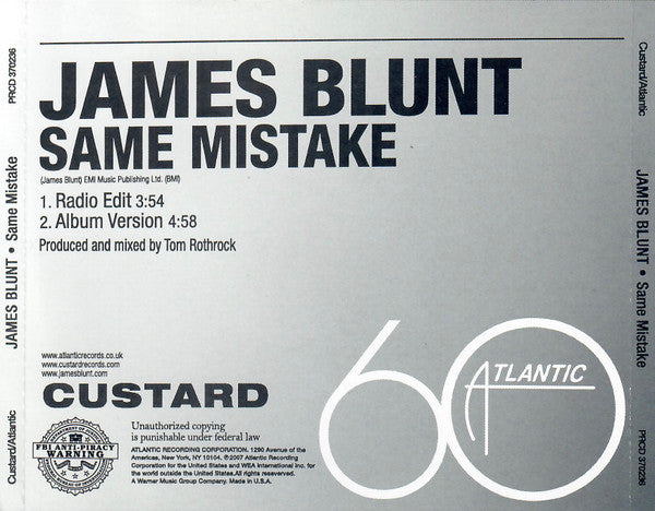 James Blunt : Same Mistake (CD, Single, Promo)