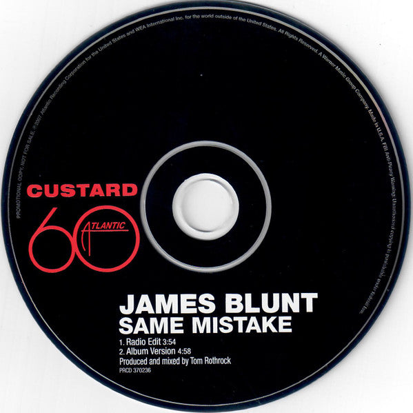James Blunt : Same Mistake (CD, Single, Promo)