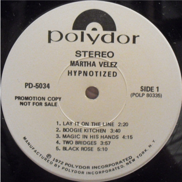 Martha Velez : Hypnotized (LP, Album, Promo)