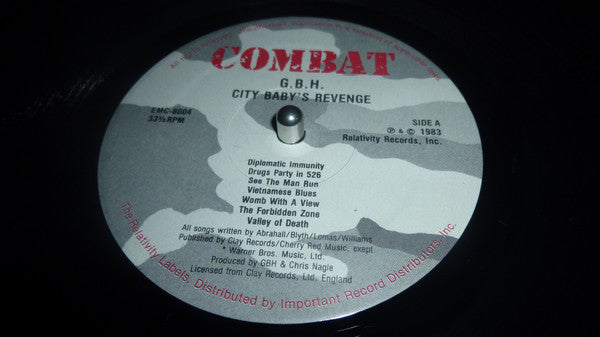 G.B.H. : City Baby's Revenge (LP, RE)
