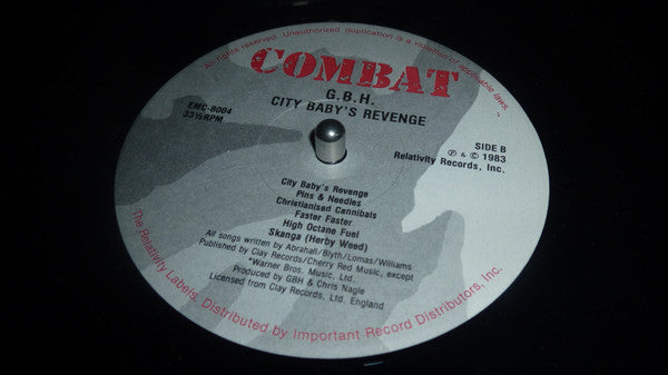 G.B.H. : City Baby's Revenge (LP, RE)